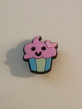 10 for $10 Jibbitz Croc Charm - Pink Cupcake Smiley w/ Green & Blue Wrapper 5